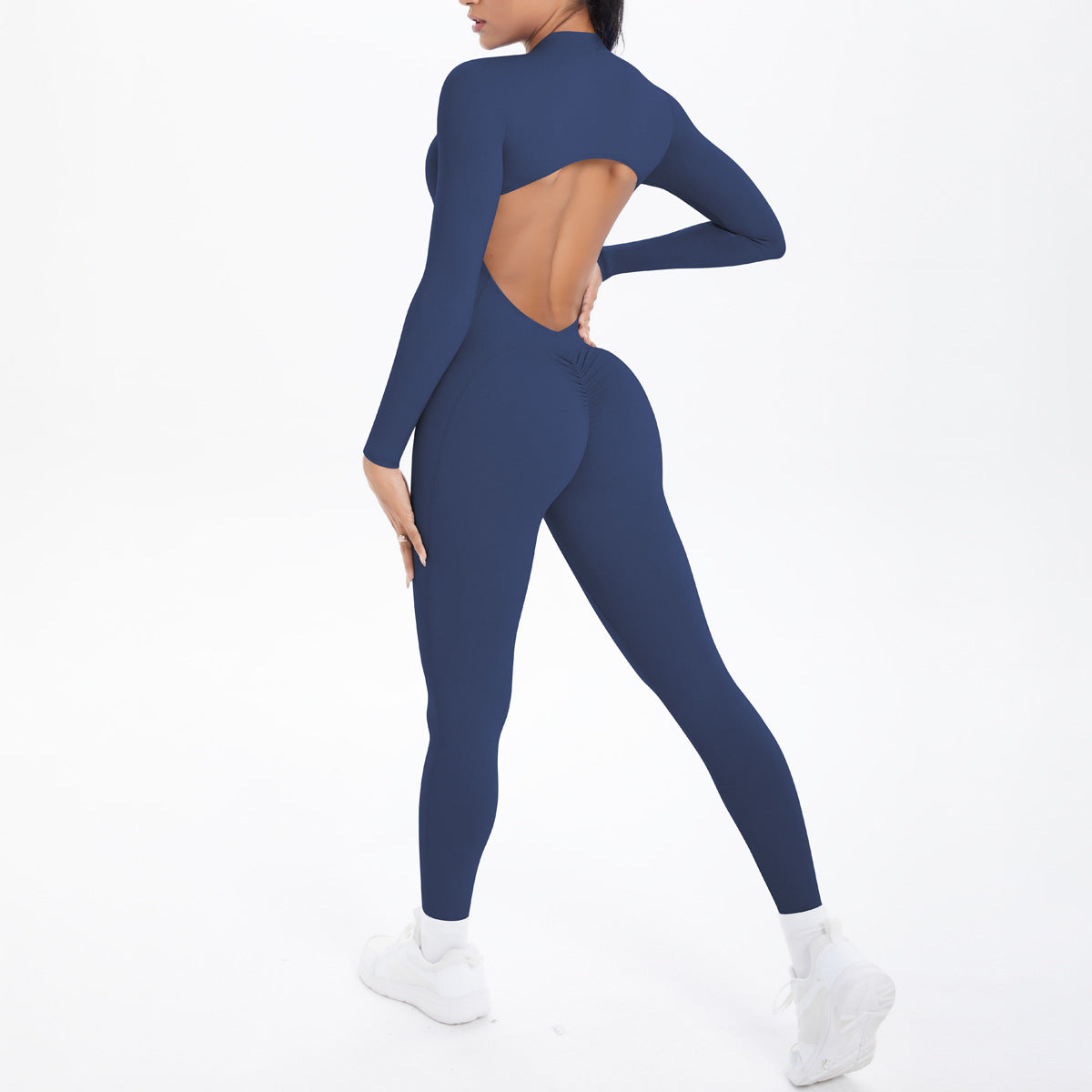 Half-Zip High Waist Yoga Jumpsuit