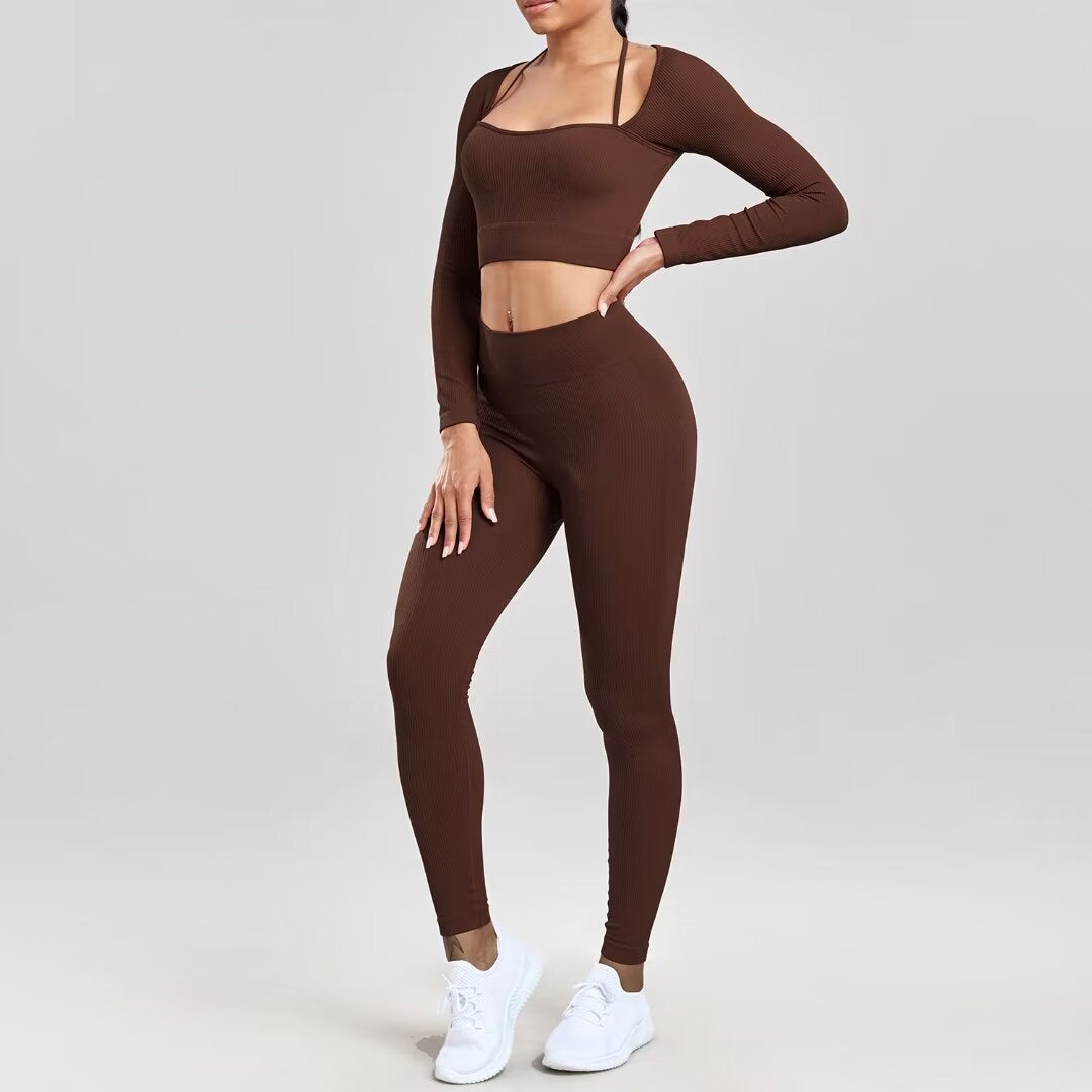 Seamless Ribbed Cropped Yoga Pants