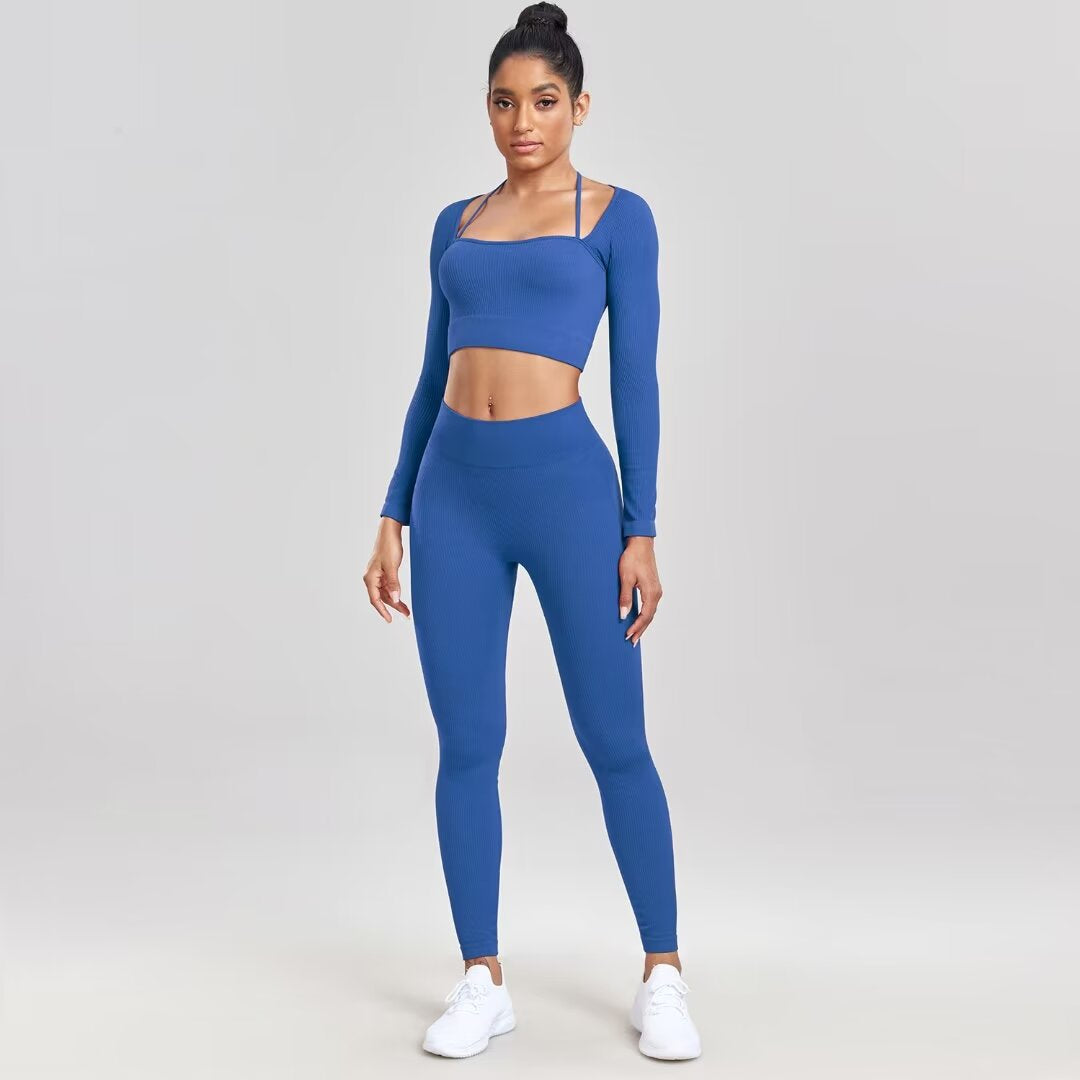 Seamless Ribbed Cropped Yoga Pants