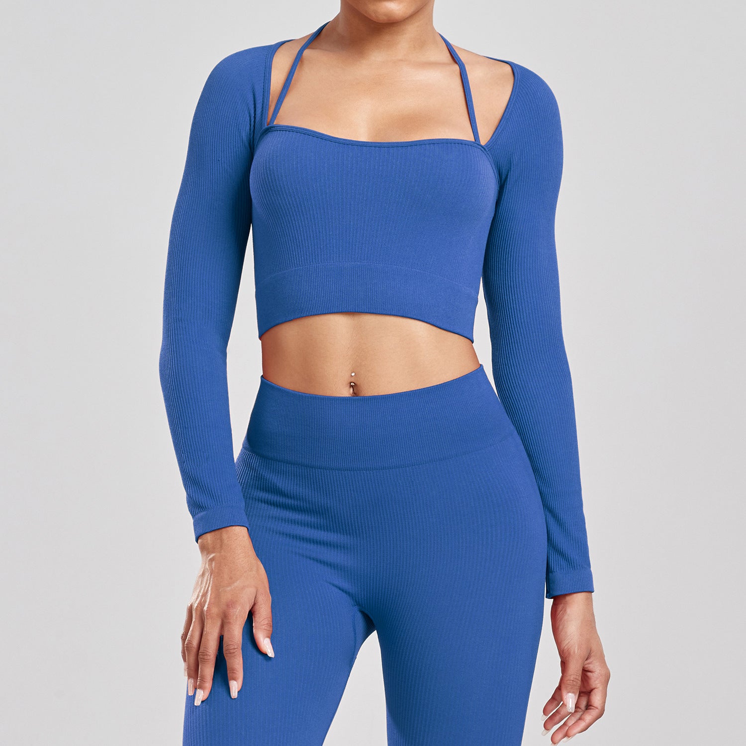Seamless Ribbed Long Sleeve Yoga Top