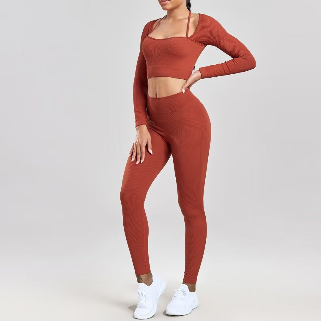 Seamless Ribbed Cropped Yoga Pants