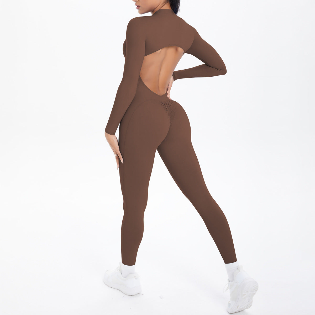 Half-Zip High Waist Yoga Jumpsuit