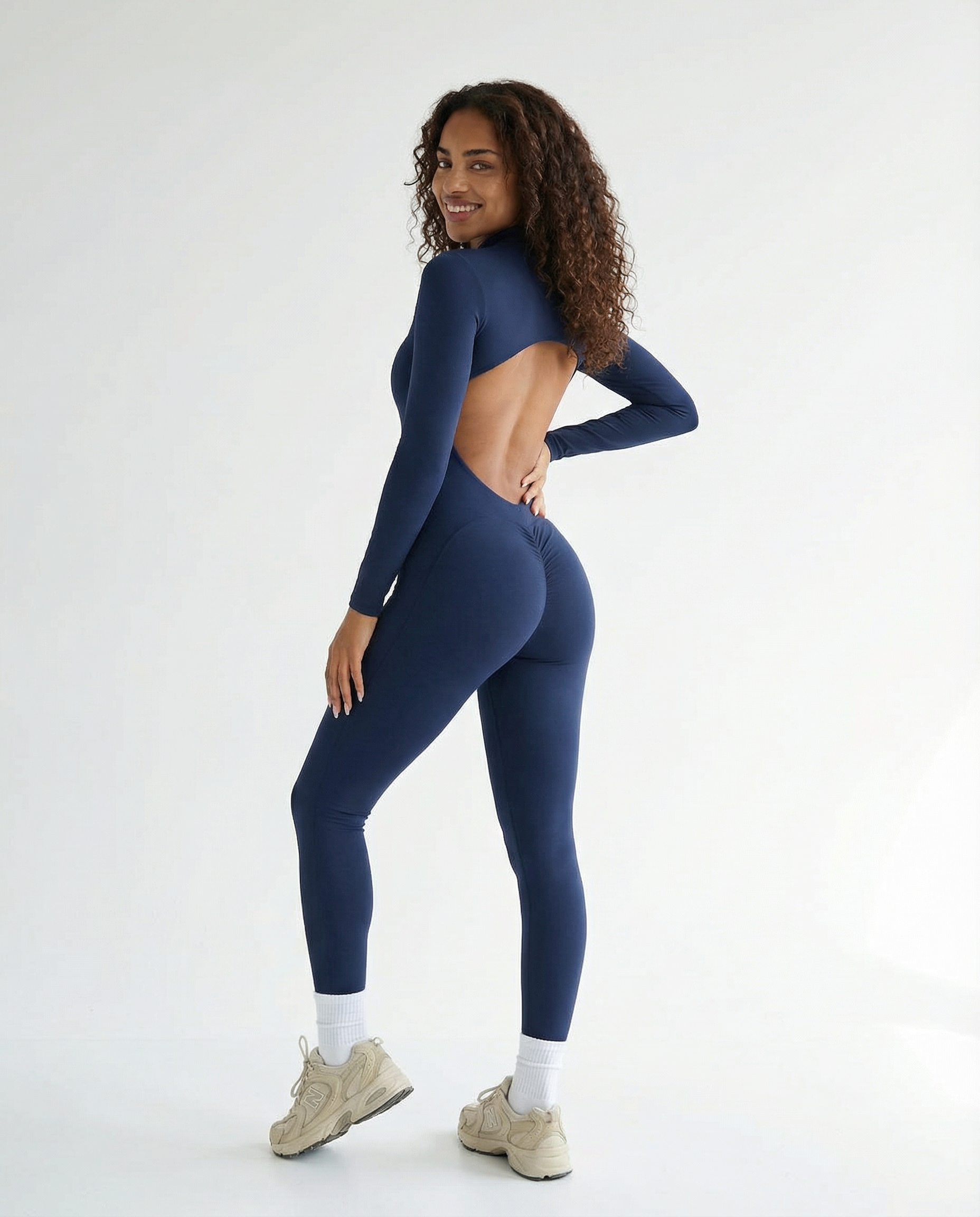 Half-Zip High Waist Jumpsuit